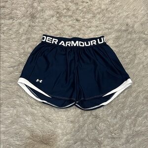 Under Armour Play Up 2.0 athletic navy blue and white athletic shorts